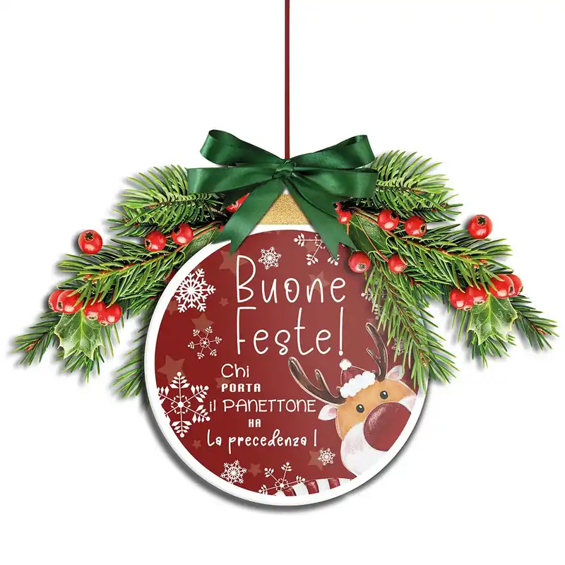 Quantità Limitata Addobbo natalizio per porta "Buone Feste"