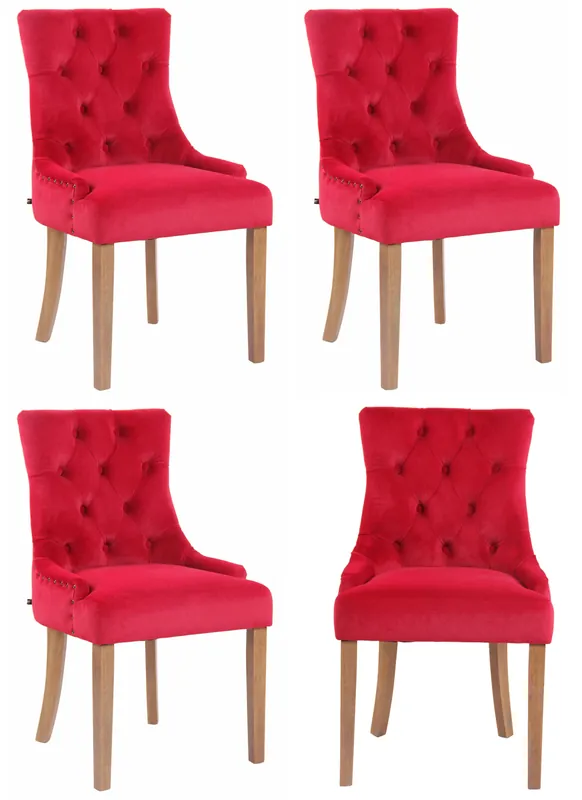 Set 4 poltrone pranzo Aberdeen in velluto Must-Have