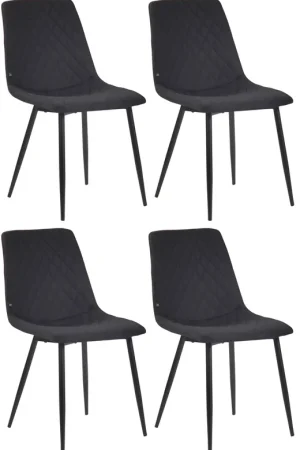 4 set sedie da pranzo Telde in tessuto Offerta Speciale