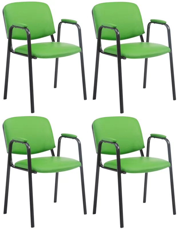 Spedito Oggi Set di 4 Sedie Impilabili Ken Pro in Ecopelle