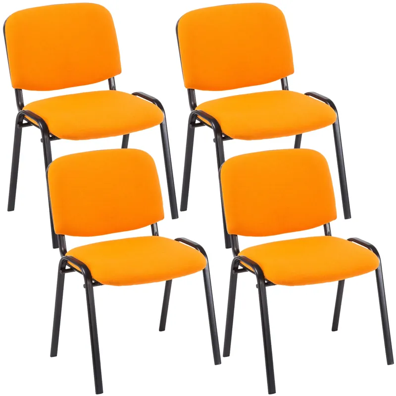 Set 4 Sedie Ufficio Visitatore Ken Imbottite In Tessuto Occasione