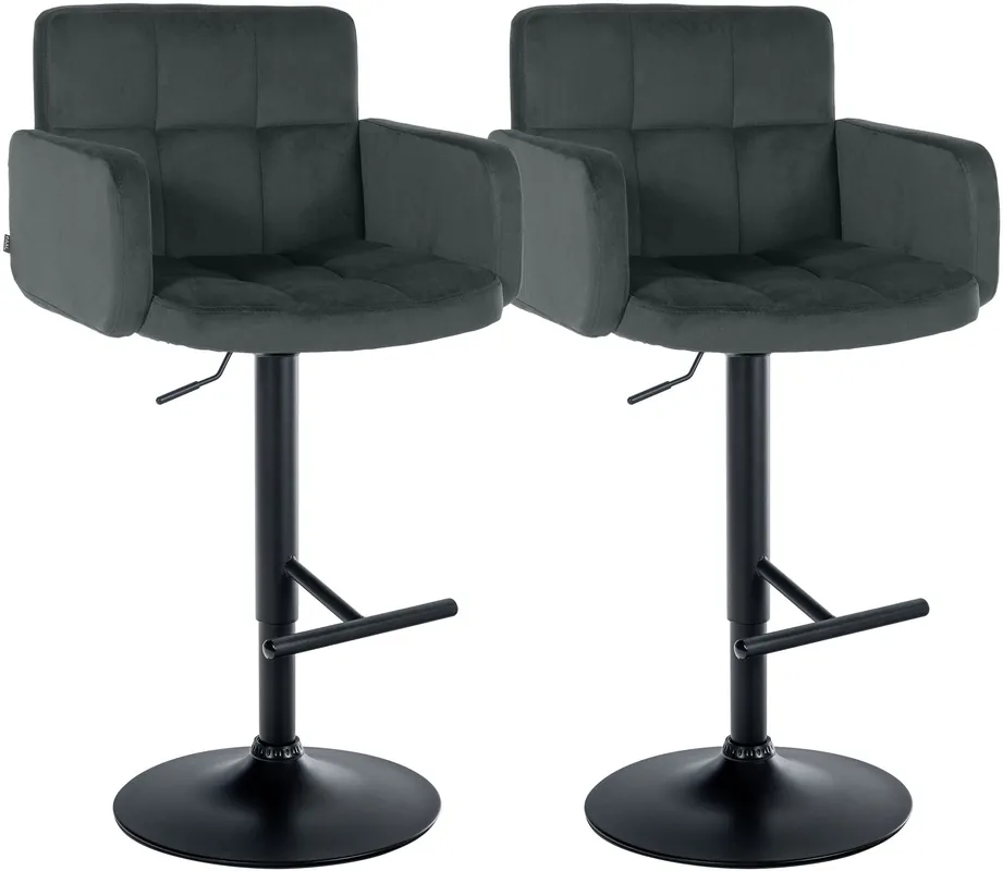 Set di 2 sgabelli da bar Los Angeles in velluto Offerta Limitata