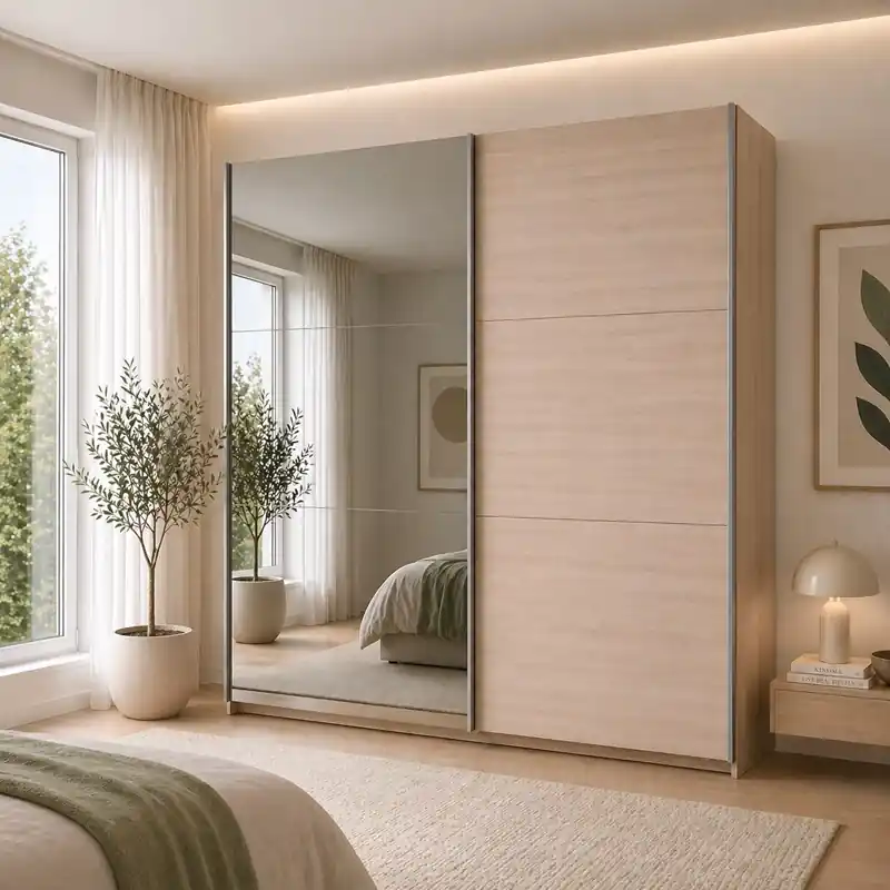 A Buon Prezzo Armadio ante scorrevoli moderno 178xH203 cm rovere specchio Quasar