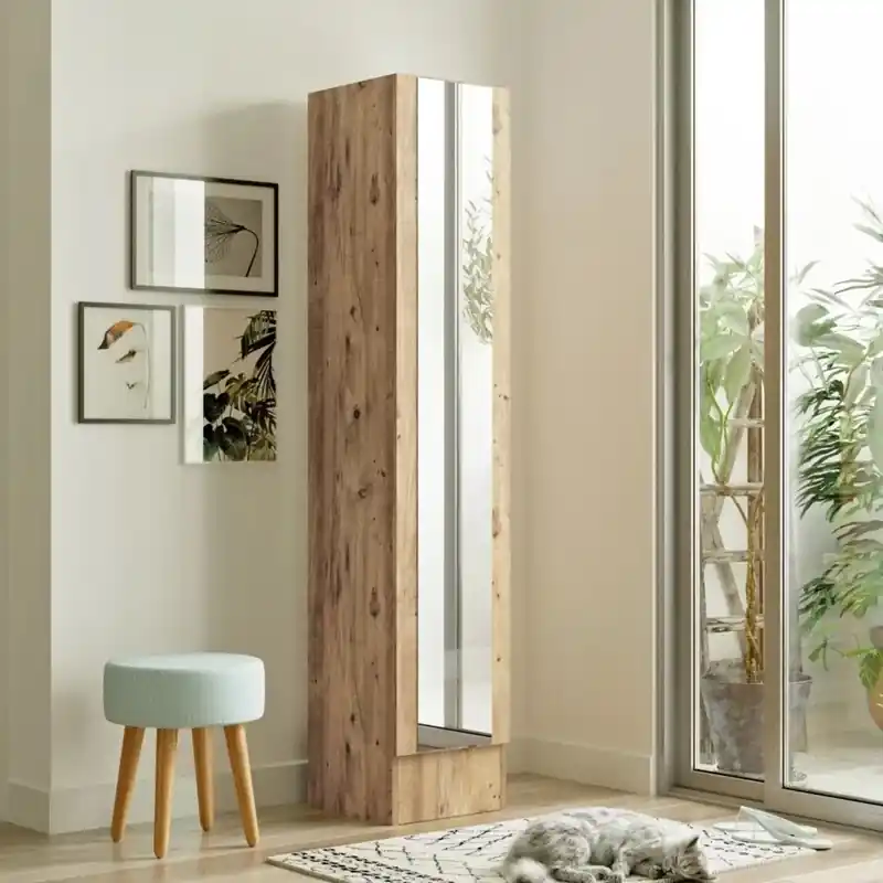Promozione Armadio battente guardaroba 1 anta colonna ingresso 36xH180 cm rovere Caius