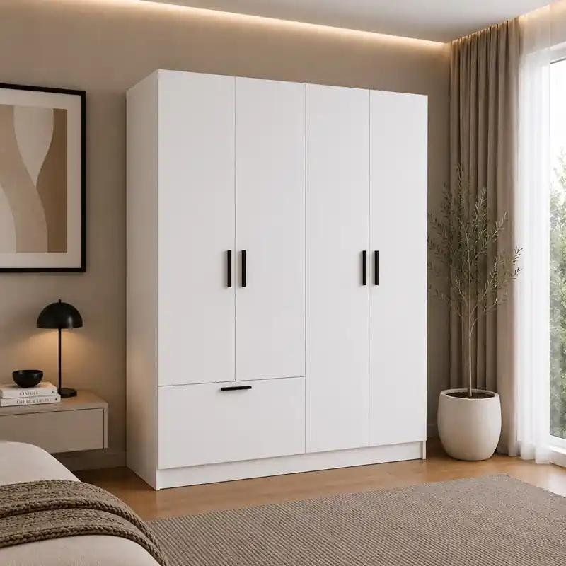 Più Venduto Armadio guardaroba 4 ante moderno 180xH210 bianco Calla