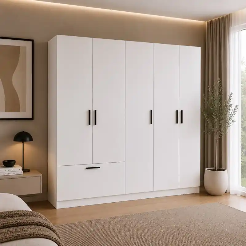 Non Perdere Armadio guardaroba 5 ante moderno 225xH210 bianco Calla