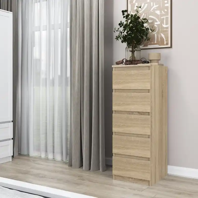 Cassettiera moderna 5 cassetti 40xH111 rovere Eliot Compra Online