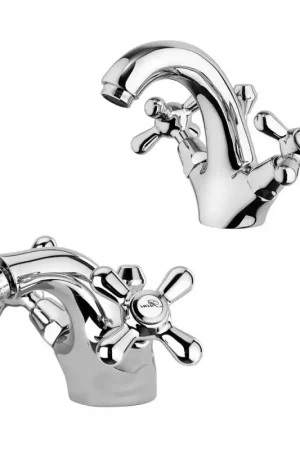 Esclusivo Set rubinetti lavabo e bidet con manopole monoforo cromo in stile classico Liberty Paini
