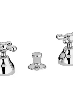 Miscelatore bidet con manopole a tre fori cromo stile classico con piletta Liberty Paini Bestseller