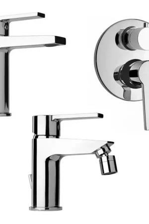 Set miscelatore lavabo bidet e doccia ad incasso con deviatore in ottone cromato Le Mans Paini Scelto Dai Clienti