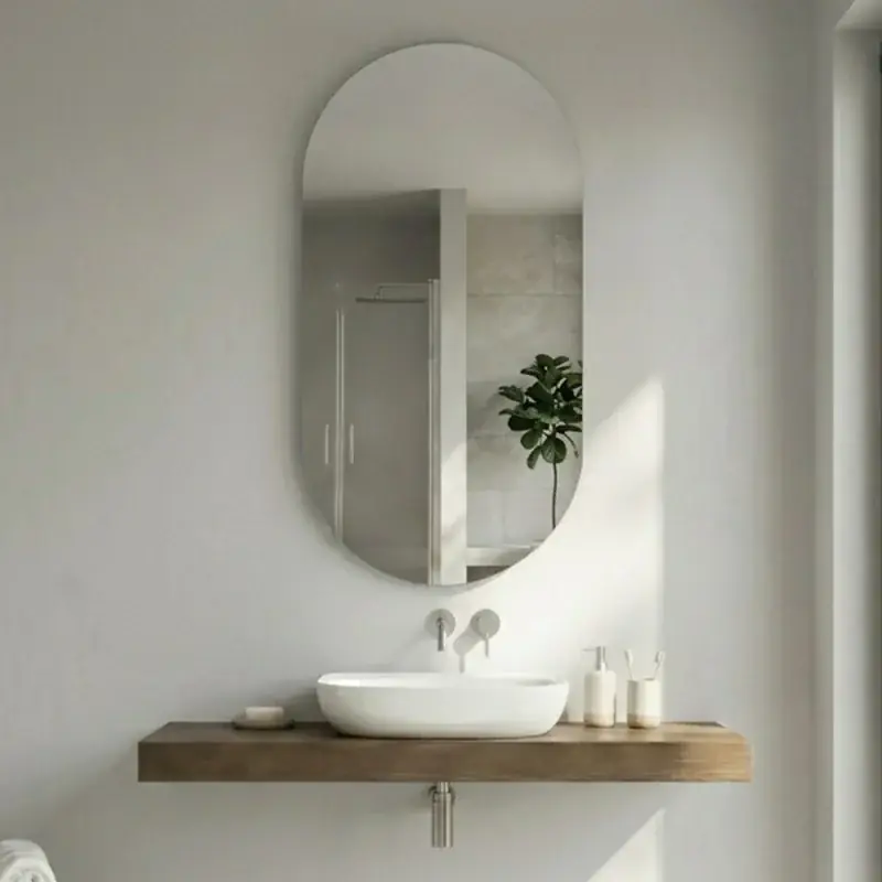 Specchio bagno ovale reversibile 62x110 cm filo lucido Subito Disponibile