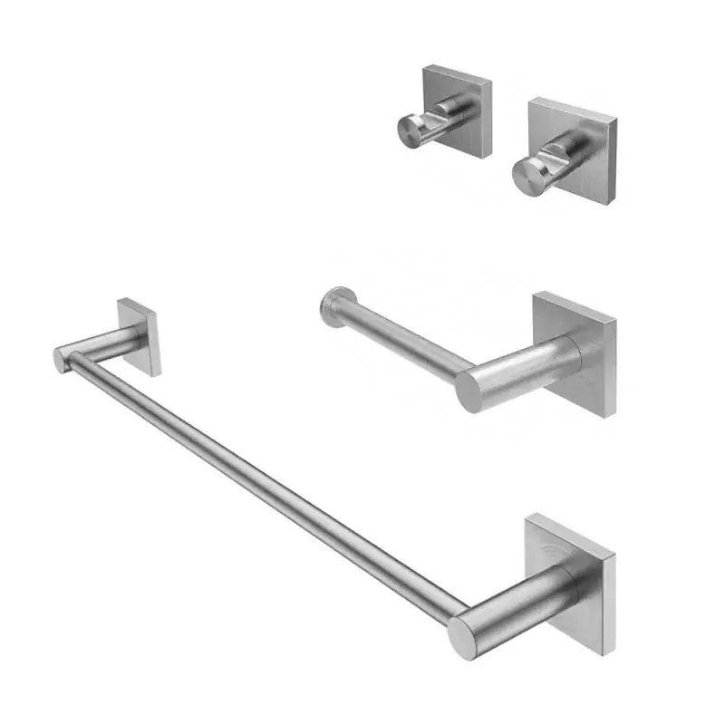 Set accessori bagno 3 pezzi con porta asciugamani 45 cm in acciaio inox spazzolato Sidera Offerta Del Giorno