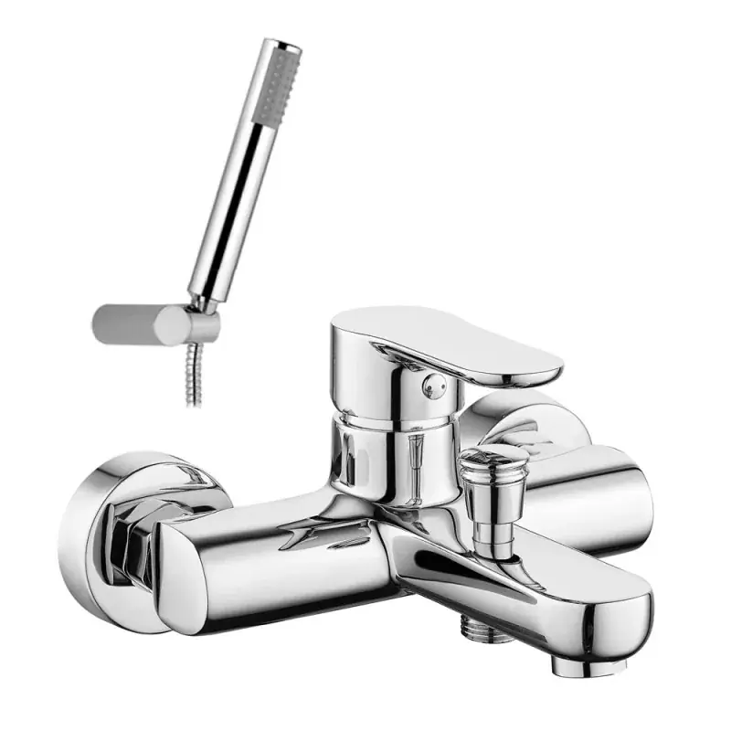 Occasione Miscelatore vasca esterno in ottone cromo lucido completo di set doccia Selma