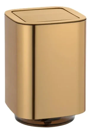 A Buon Prezzo Cestino portarifiuti color oro satinato e nero 5 lt con coperchio basculante Lumina
