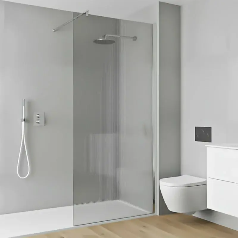 Ultima Occasione Box doccia walk-in 100cm in vetro temperato cannettato e profilo cromo Klug