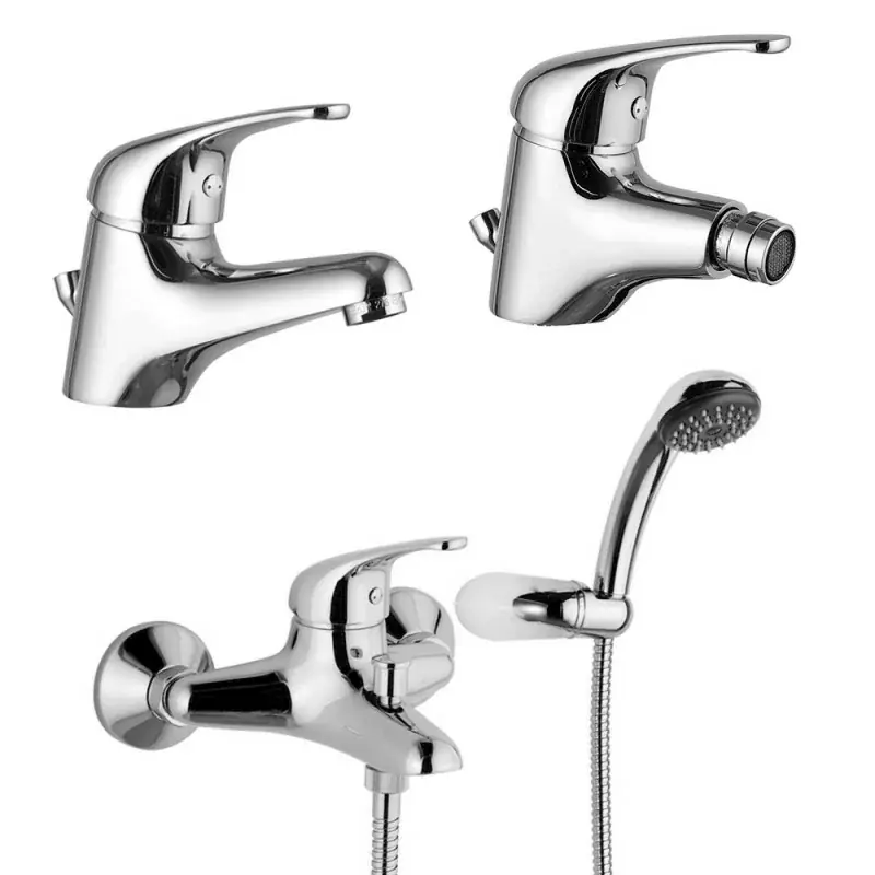Scelto Dai Clienti Set rubinetti lavabo, bidet e vasca con kit doccia in ottone cromo di Rubinetterie Mariani Linea Astro