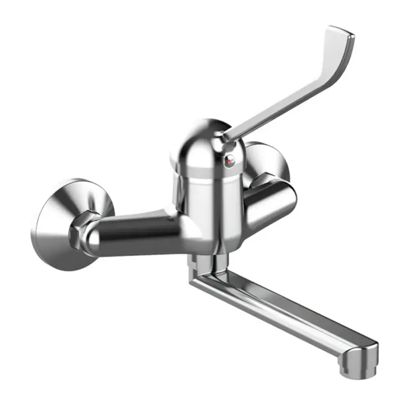 Prezzo Basso Miscelatore lavello a muro in ottone cromato con leva clinica linea Ten Tiemme