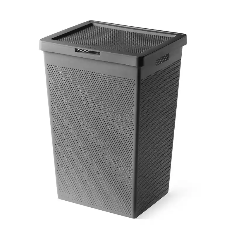 Cesta portabiancheria 65 lt grigia in plastica riciclata Solo Oggi
