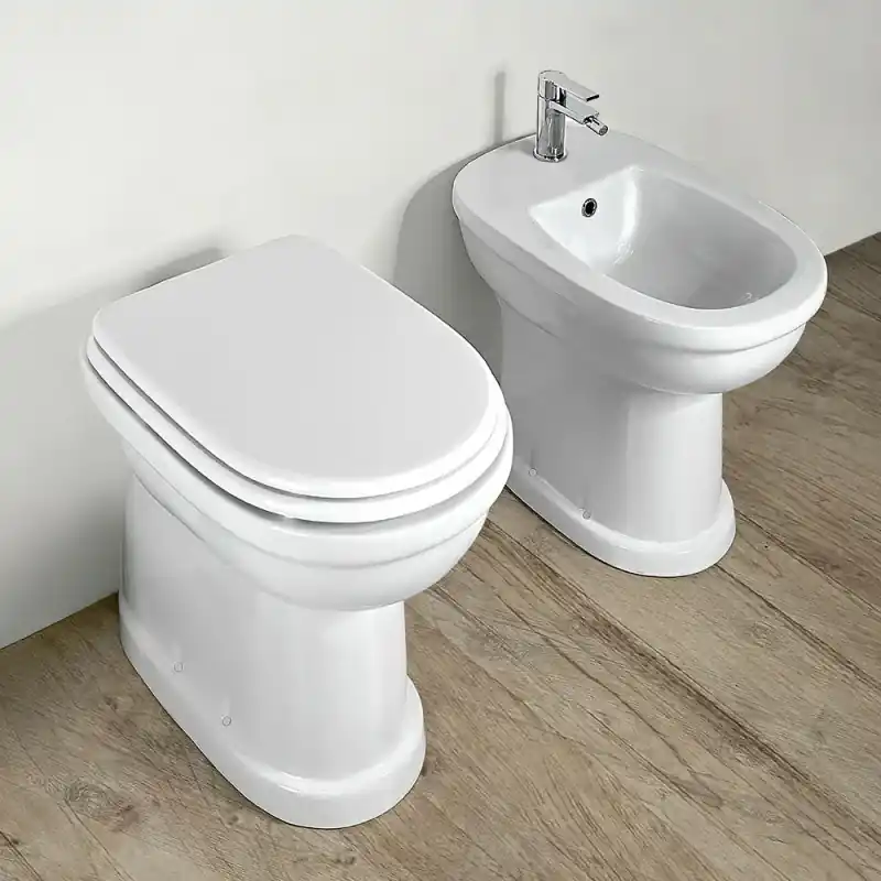 Set sanitari per anziani WC e bidet H49 cm in ceramica bianca Offerta