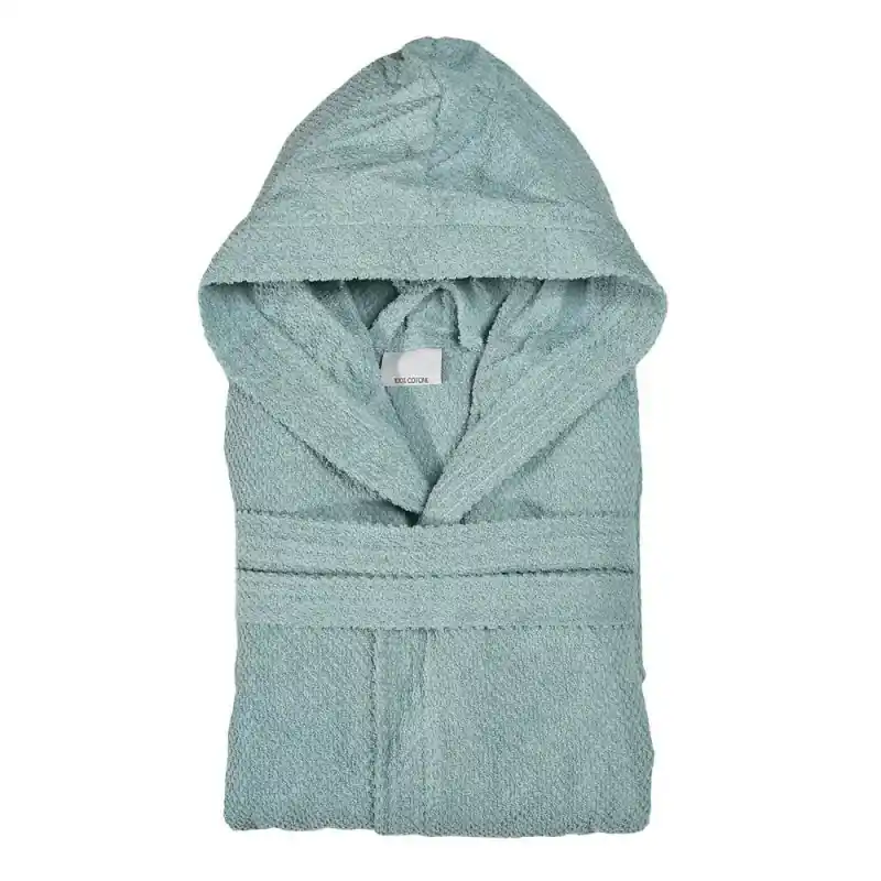 Accappatoio verde 100% cotone taglia XL con tasche cappuccio e cintura Offerta Limitata