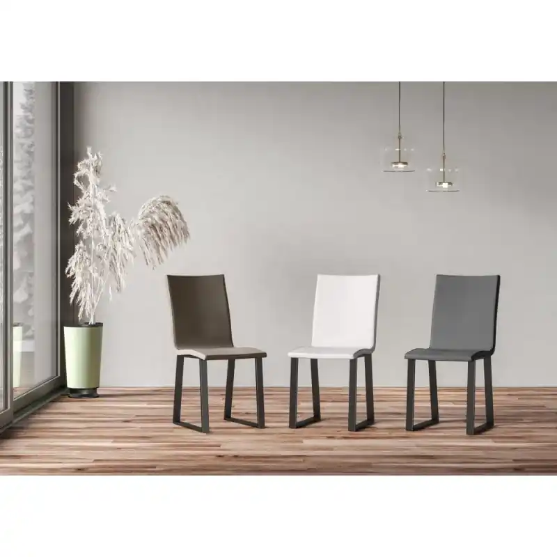 Più Venduto Itamoby Sedia Baffy Soft in similpelle e struttura in ferro antracite da h. 84 cm