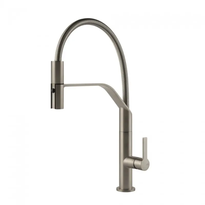 Gessi Miscelatore semi pro monocomando con doccetta estraibile Mesh 60005 149 finitura Finox Novità