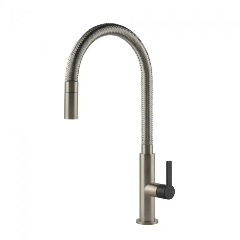 Non Perdere PRONTA CONSEGNA - Gessi Miscelatore monocomando con doccetta estraibile Mesh 60003 599 finitura Finox / Matte Black
