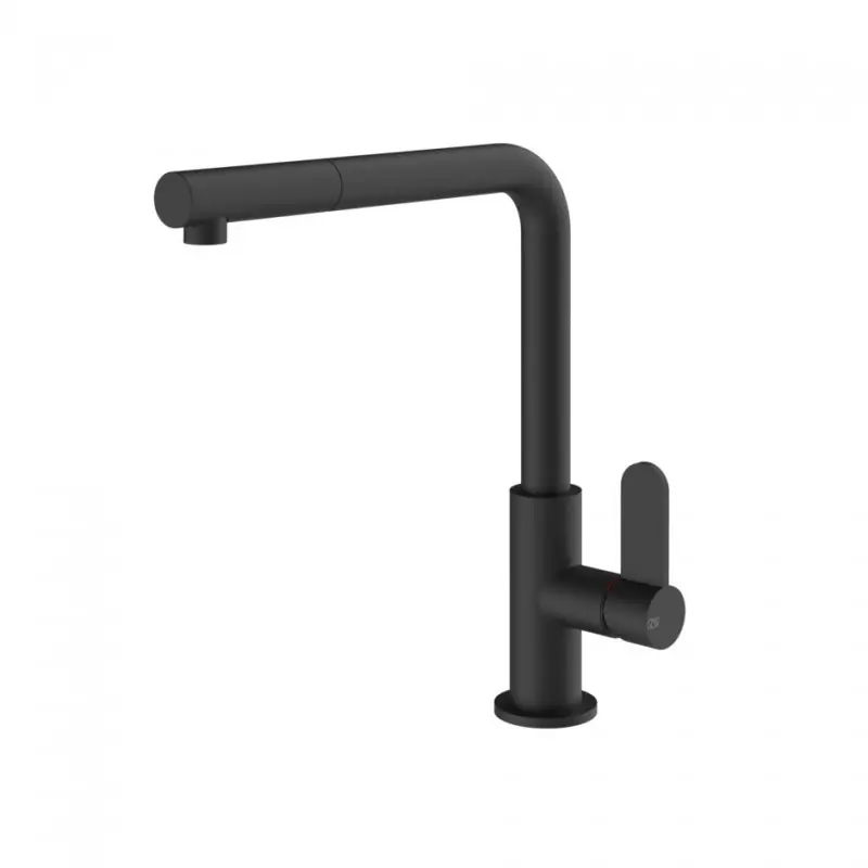 Promozione Esclusiva PRONTA CONSEGNA - Gessi Miscelatore monocomando con doccetta estraibile Helium Collection 50103 299 finitura Matte Black