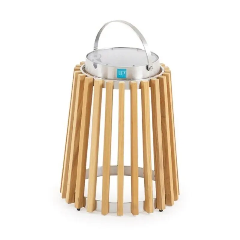 Unopiù Lanterna da esterno SOLARE in teak e acciaio inox da Ø26 cm Ultime Pezzi