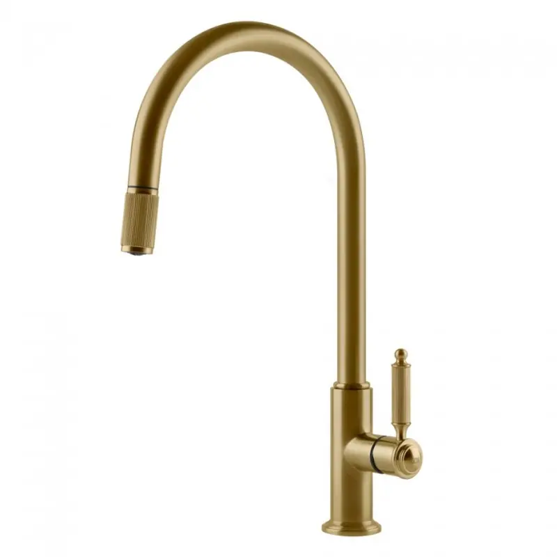 Occasione Gessi Miscelatore monocomando con doccetta estraibile Venti20 60622 716 finitura Gold Brushed