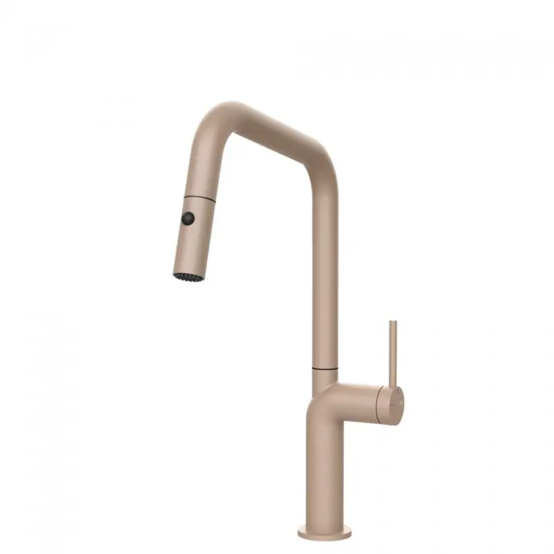Occasione Imperdibile Gessi Miscelatore monocomando con doccetta estraibile Stelo Collection 60307 275 finitura Matte Cipria