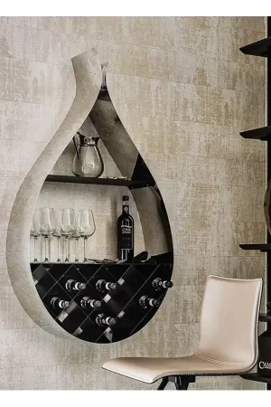 A Buon Prezzo Cattelan Libreria/portabottiglie Drop con struttura e ripaini in acciaio da h. 121 cm