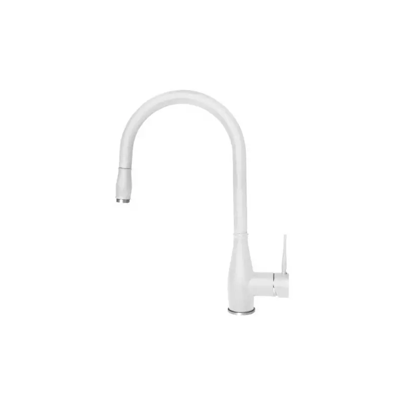 Elleci Miscelatore monocomando con canna girevole e doccetta estraibile NEVA MGKNEV68 finitura G68 bianco Nuova Collezione