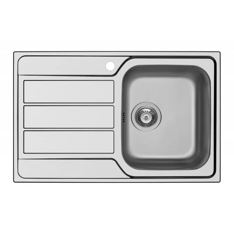 Schock Lavello una vasca con gocciolatoio a sinistra MASTER D100 S MASTD100SDX finitura inox spazzolato da 79x50 cm Novità