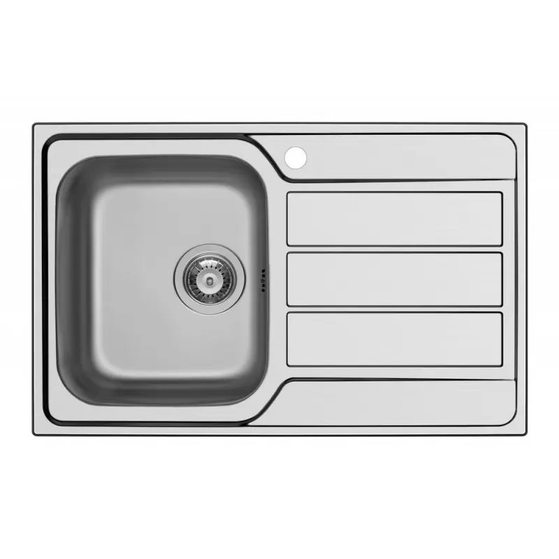 Schock Lavello una vasca con gocciolatoio a destra MASTER D100 S MASTD100SSX finitura inox spazzolato da 79x50 cm Offerta Speciale