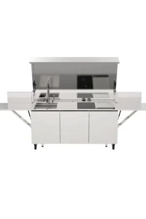 Bautek Foster Cucina da esterno a libera installazione FINALMENTE 7555 002 in acciaio inox da 185/327 cm Promozione Esclusiva