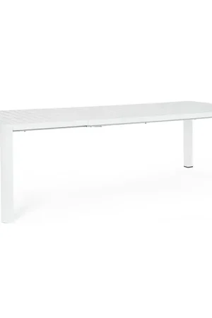 Andrea Bizzotto Tavolo Allungabile Kiplin 180-240x100 cm in Alluminio Bianco Offerta Limitata