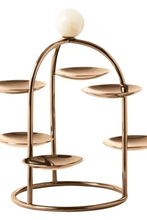 Sambonet Alzata 6 Piattini Penelope H19 cm PVD Rum Oro Rosa Di Tendenza