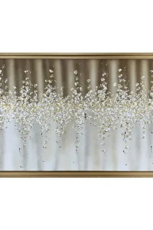 Di Tendenza Art Maiora Quadro Comete con Cornice Oro Dipinto a Mano su Tela 140x80 cm