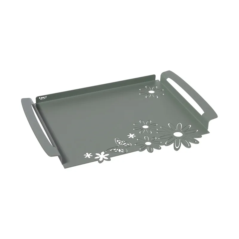 Sconto Arti & Mestieri Vassoio Margherite Grigio Giada 37x26 cm