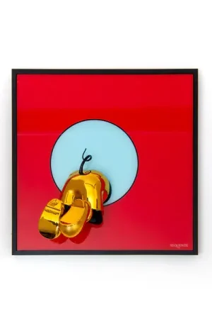 Pagamento Sicuro Sequenze Quadro Topofthepop Rosso Oro 40x40 cm