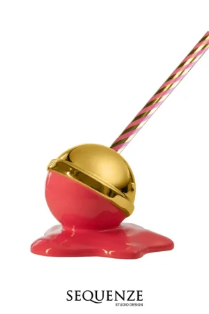 Novità Sequenze Scultura Lovely Lolly Fucsia Oro Grande 18x15 cm