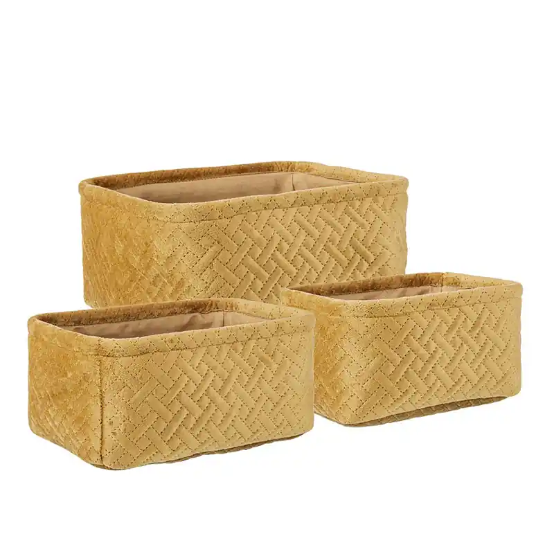 Yes Bizzotto Set 3 Cesti Organizer Averill Ocra Di Tendenza