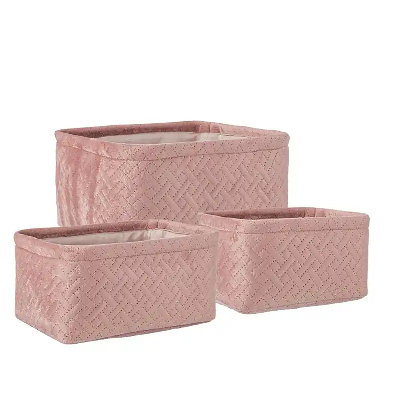 Yes Bizzotto Set 3 Cesti Organizer Averill Rosa Prezzo Conveniente