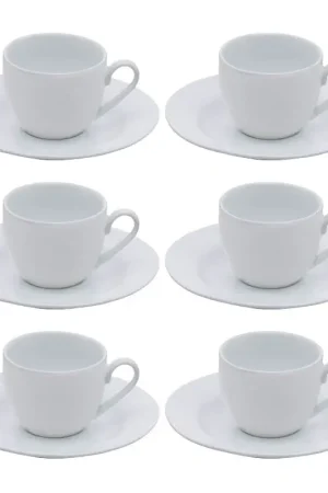 Quantità Limitata Galbiati Set 6 Tazzine da Caffè White Arabesque in Porcellana 90 ml