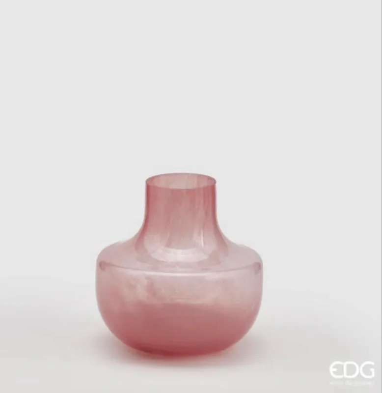 EDG Enzo De Gasperi Vaso Concavo 16 cm in Vetro Rosa Prezzo Ridotto
