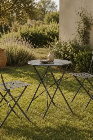 Andrea Bizzotto Set Esterno da Giardino Bistrot Antracite Esclusivo