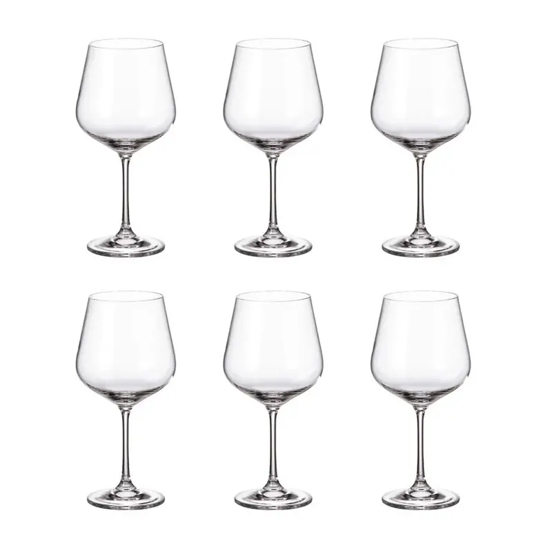 Crystal Bohemia Dora Strix Set 6 Calici Vino Rosso 600 ml in Vetro Offerta Speciale