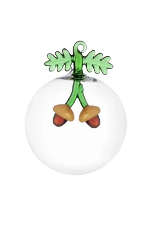 Ichendorf Milano Acorns Set 2 Palle di Natale Ghianda Interna in Vetro Borosilicato Pagamento Sicuro