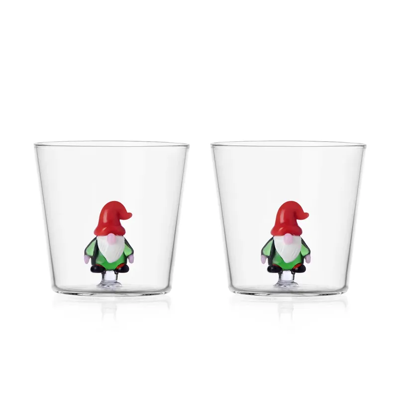 Novità Ichendorf Milano Christmas Tales Set 2 Tumbler Gnomo in Vetro Borosilicato